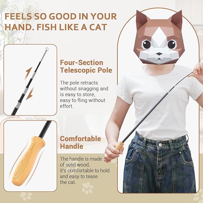 ROSAUI Cat Teaser Wand Toys, Interactive Bird Toy - Image 4
