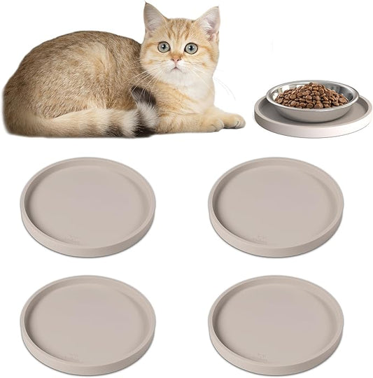 Arespark Pet Silicone Food Mat, Round Eating Tray by Arespark