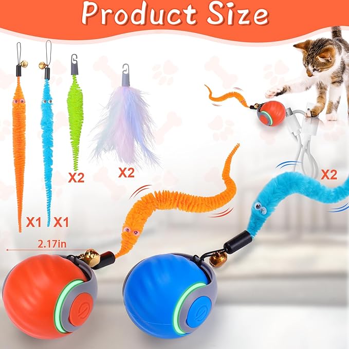 BABORUI 2Pack Interactive Cat Toy Ball - Image 5