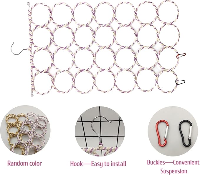 BNOSDM 2 Packs Bird Hemp Rope Net Swing Climbing Rope Net - Image 4