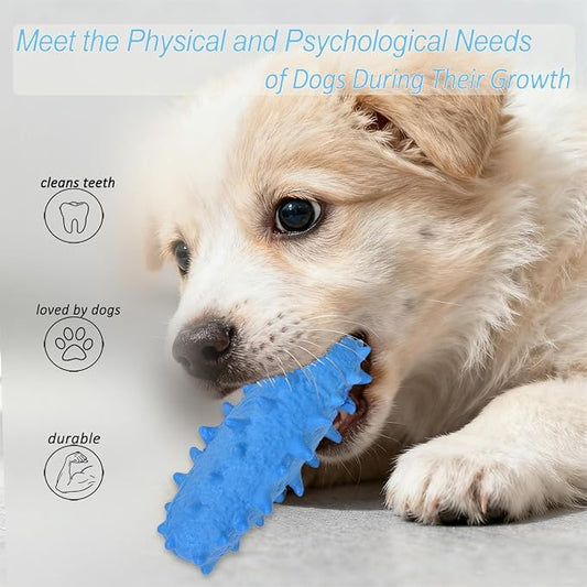 2 Pack Dog Toys for Aggressive Chewers, Tough Puppy Chew Toys Teething Bone for - Image 2