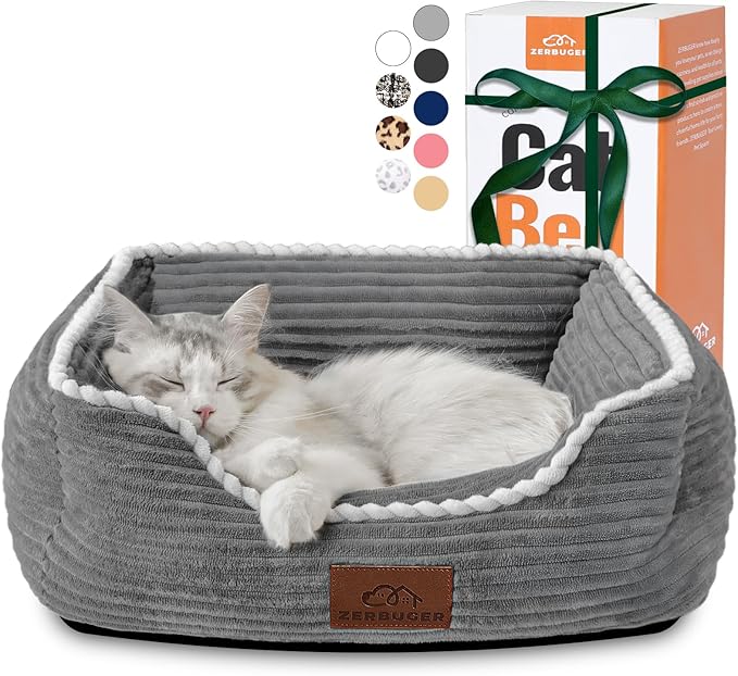 Cat Dog Bed for Pets, Rectangle Pet Bed Gift for Puppy and Kitten, Machine by Zerbuger
