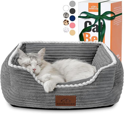 Cat Dog Bed for Pets, Rectangle Pet Bed Gift for Puppy and Kitten, Machine by Zerbuger