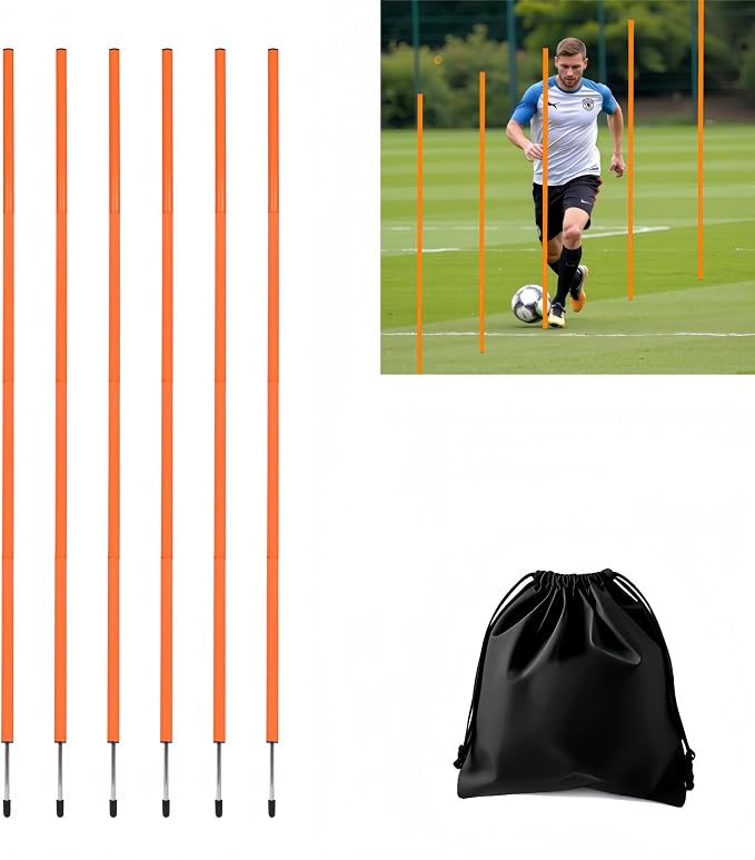 6 Pcs Soccer Agility Poles for Training, 5 FT Adjustable Speed and Agility by Unknown