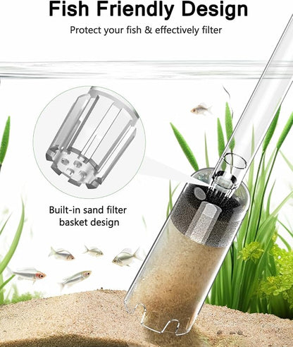 AQQA Aquarium Gravel Cleaner, 4-in-1 Upgrade Suction Power Manual Fish Tank - Image 5