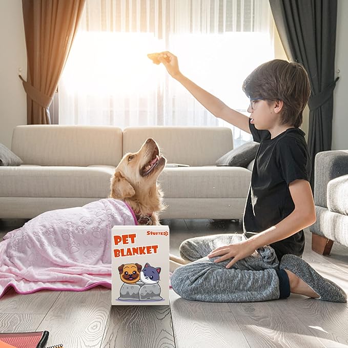 Premium Soft Dog Blankets for Large Dogs, Large Cat Blanket Calming Washable - Image 5