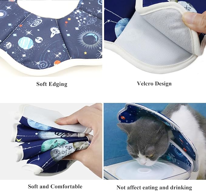 Soft Cat Cone, Adjustable Recovery Collar After Surgery to Prevent Licking Wound - Image 3