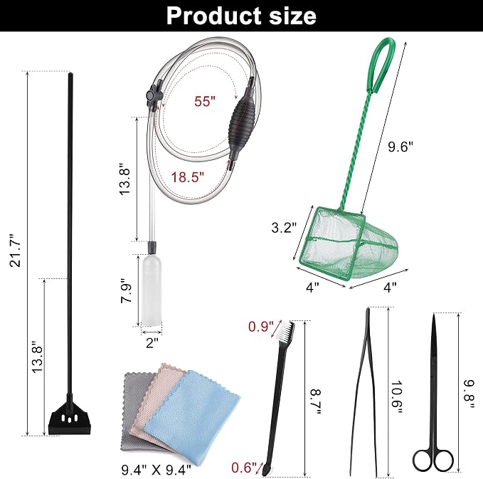 7 Pieces Fish Tank Vacuum Gravel Cleaner Kit - Image 2