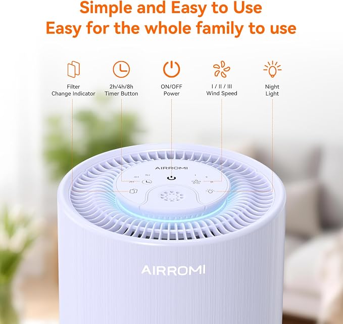 AIRROMI Air Purifier for Bedroom - Image 3