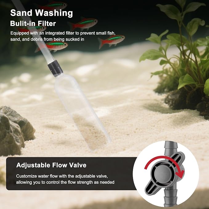 7 Pieces Fish Tank Vacuum Gravel Cleaner Kit - Image 5
