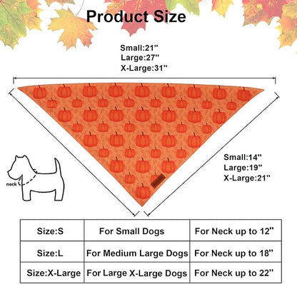 PTDECOR Thanksgiving Fall Dog Bandanas, Happy Thanksgiving Pumpkin Triangle - Image 4
