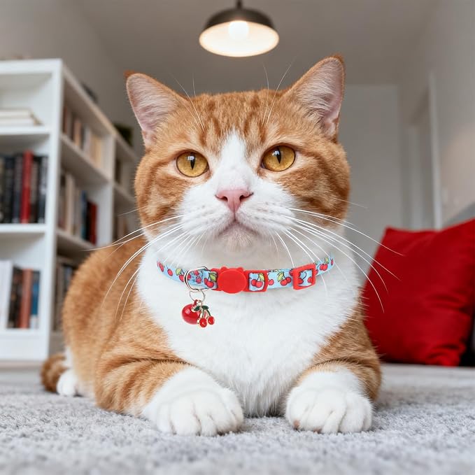 Breakaway Cat Collars with Bell & Cute Pendants, 3 Pack Safety Buckle Kitten - Image 7