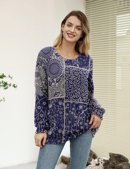 YESNO Women Christmas Sweater Graphic Printed Oversized Pullover Sweaters - Image 2