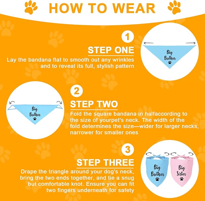Big Sister and Big Brother Pet Dog Bandana, Triangle Scarf - Image 4