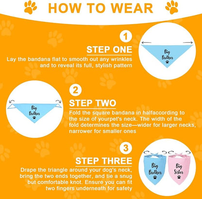 Big Sister and Big Brother Pet Dog Bandana, Triangle Scarf - Image 4