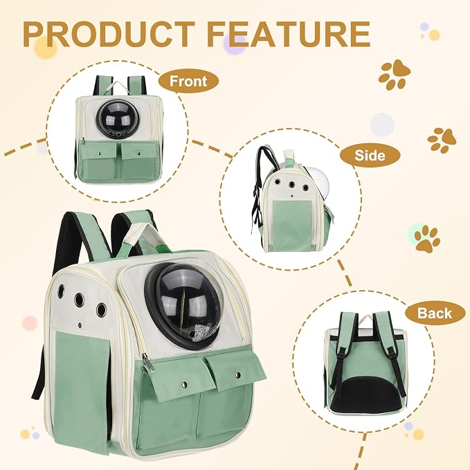 Pet Backpack Carrier, Portable and Ventilated, Oxford Cloth, Dogs Cats and - Image 4