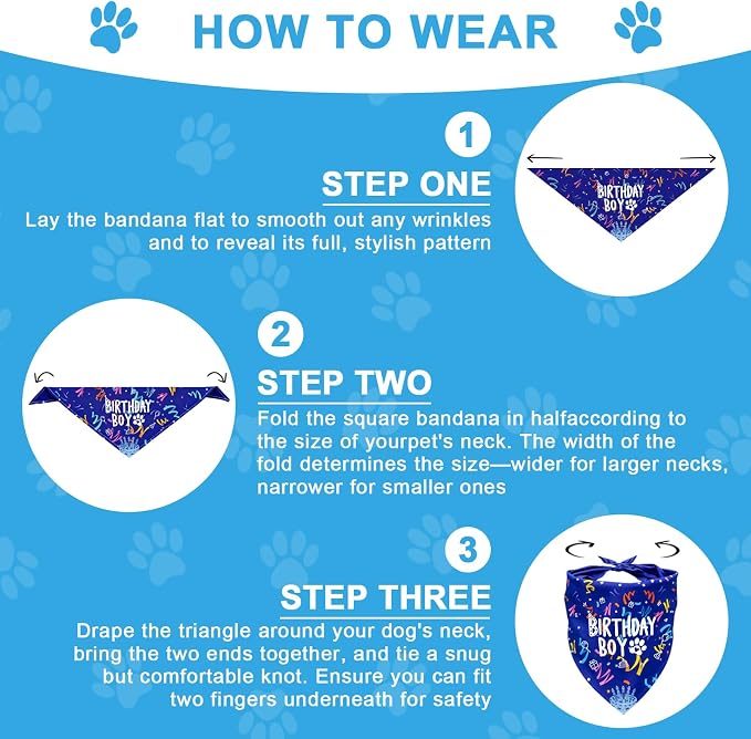 Dog Birthday Party Decorations, Adjustable Dog Bandana Set - Image 5