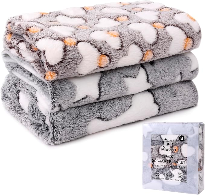 3 Pack Cat and Dog Blanket Soft & Warm Fleece Flannel Pet Blanket, Great Pet by MIWOPET