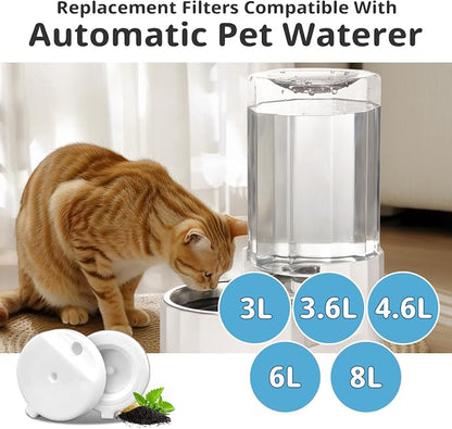 8Pcs Gravity Pet Water Fountain Filters, Automatic Pet Waterer Replacement - Image 3
