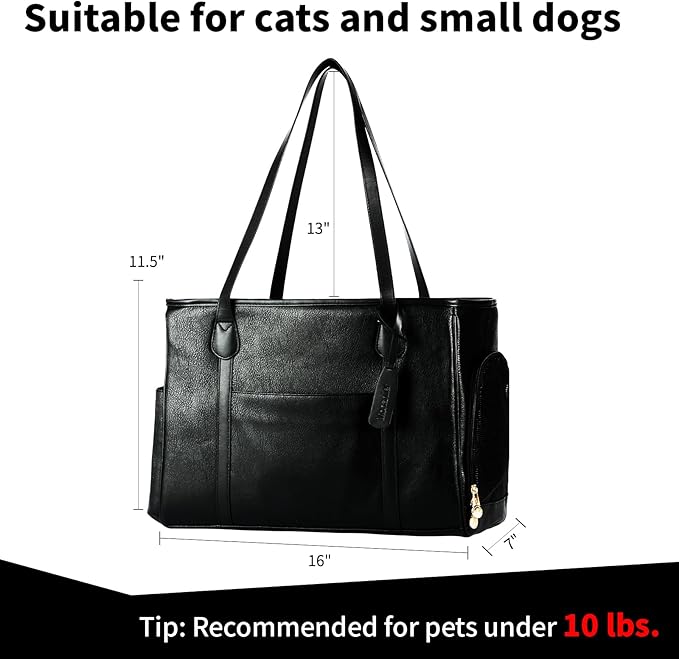 Stylish Dog Purse Carrier, Leather Pet Carrier Bag - Image 2