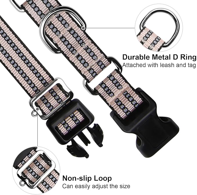 Martingale Dog Collar, Adjustable Nylon Reflective Collar - Image 2