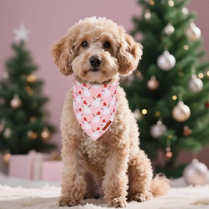 ADOGGYGO Pink Christmas Dog Bandanas 2 Pack, Reversible Santa Snowman Xmas - Image 3