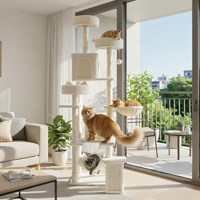 Sweetcrispy Cat Tree 75 Inch, Large Multi-Level Tall Cat Tree Tower - Image 3