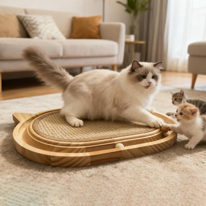 Wooden Interactive Cat Scratcher Toy - Image 7
