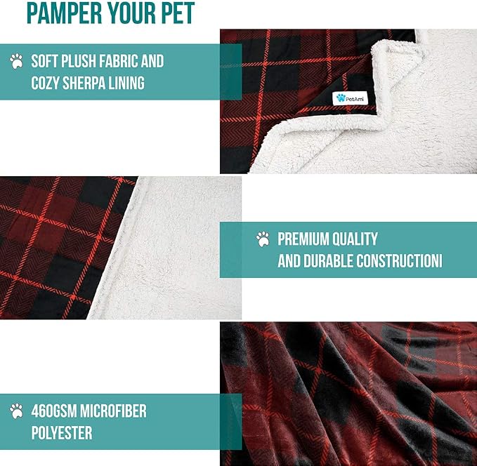 PetAmi Dog Blanket for Bed, XL Pet Blanket Large Dogs, Fleece Furniture Couch - Image 5