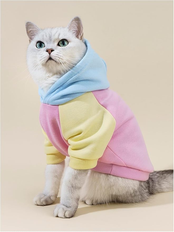 QWINEE Basic Dog Hoodie Sweatshirt Puppy Sweater Warm Cat Costumes Pet Clothes - Image 2