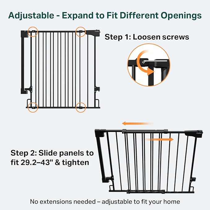Cumbor 34" Extra Tall No Bottom Bar Baby Gate - Image 3
