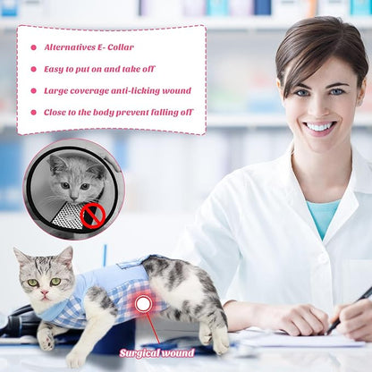 Cat Recovery Suit for Abdominal Wounds or Skin Diseases, Cat Onesie for Cats - Image 2