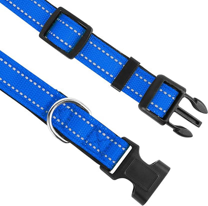 Reflective Dog Collar, Adjustable Soft Neoprene Padded Nylon Pet Collars - Image 3
