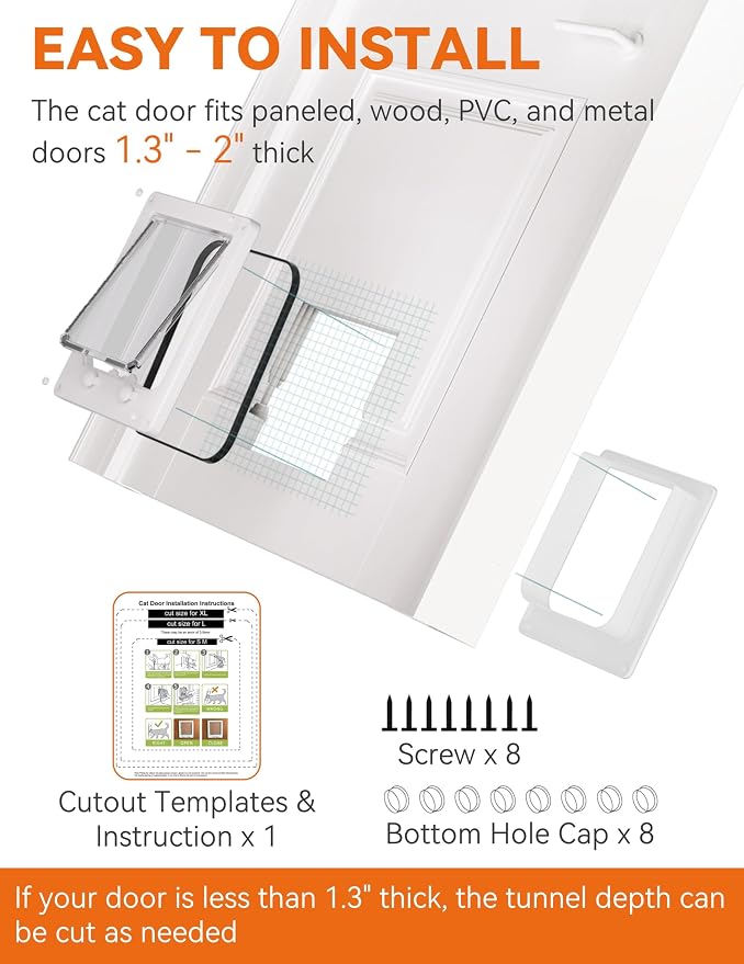 LIBBEPET Cat Door Interior Door, Indoor Cat Doors, Medium Pet Doors - Image 6