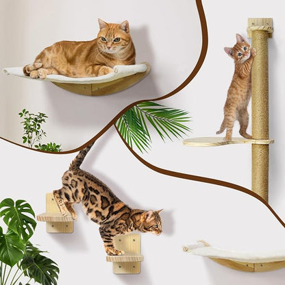 Wall Mount Cat Wall Shelves – Hammock, Scratching Post - Image 2