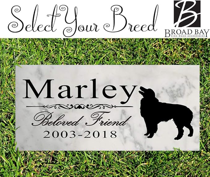 Broad Bay Dog Memorial Stone Personalized Marker Outdoor Garden Choose Your - Image 2