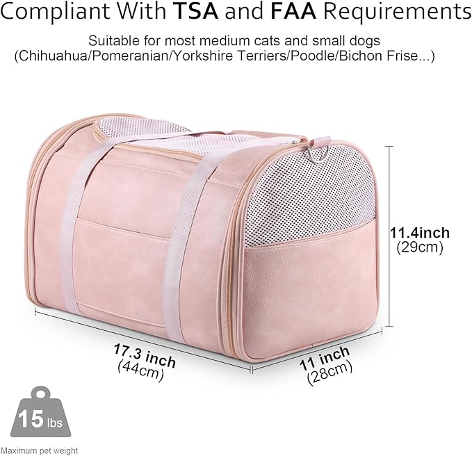Fashion Leather Dog Carrier Cat Carrier Airline Approved Pet Carrier - Image 2