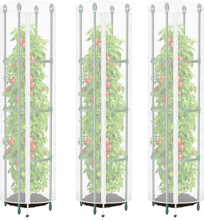 3 Pcs Round Tomato Cage Bird Netting Plant Cover, Trellis Plants by HFYZZ