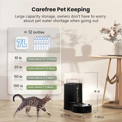 CZPET Dog Water Bowl Dispenser, 7L Automatic Dog and Cat Water Dispenser - Image 3