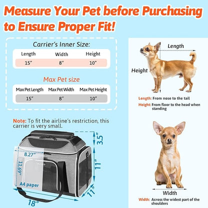 Petskd Top-Expandable Pet Carrier 18x11x11 Inches Delta American United Airline - Image 3