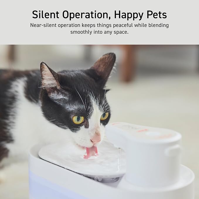 ELECOM Silent Cordless Automatic Pet Water Fountain, 2.5L Capacity, Motion - Image 5