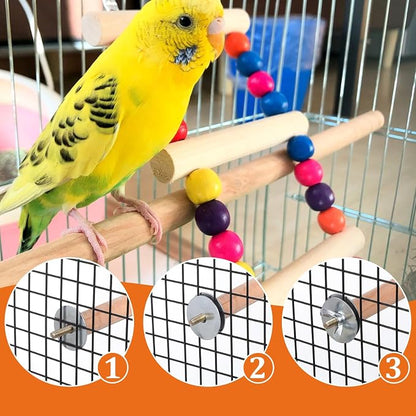 Bird Perch Wooden Parrot Perchs Stand, Small Parakeets - Image 3
