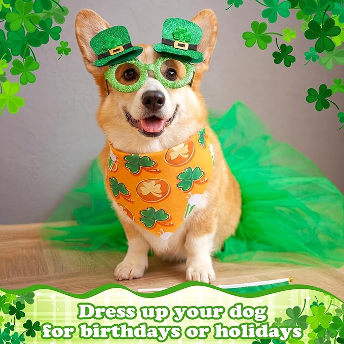 Youyole 120 Pcs Dog St. Patrick's Day Bandana Bulks Shamrocks Dog Bandanas - Image 6