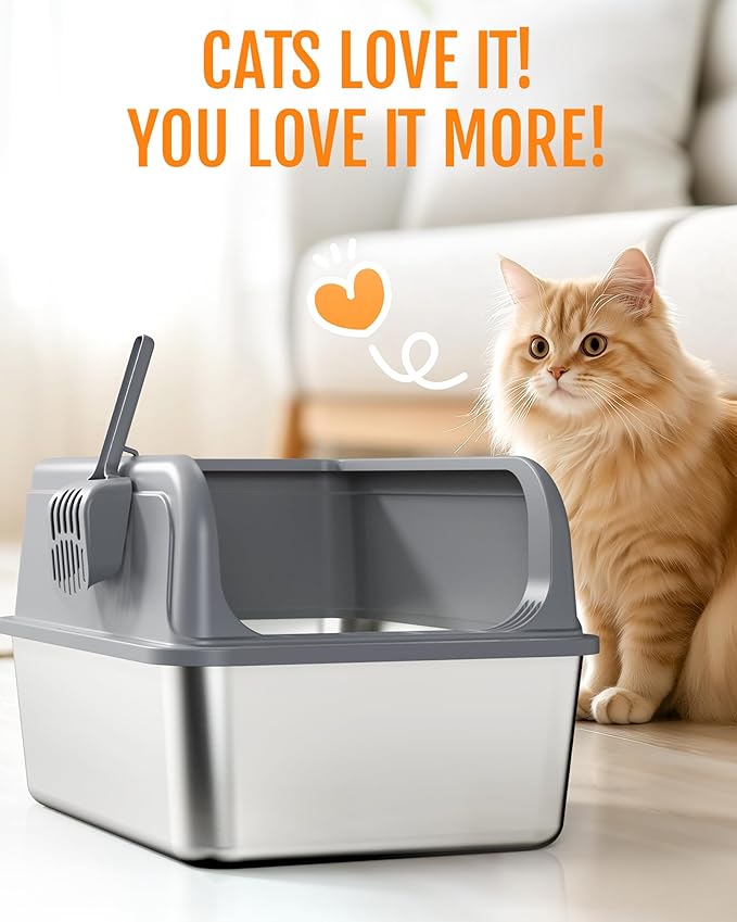 Stainless Steel Cat Litter Box, Metal Litter Box - Image 6
