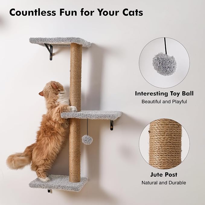 5-in-1 Cat Wall Shelves, Perch & Lounge - Image 6