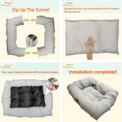 XxingSheep 4 Ways Shuttled XL Cat Tunnel Bed - Image 6