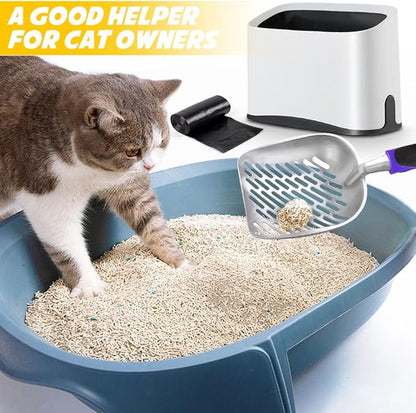Cat Litter Scooper with Holder, Metal Cat Litter Scoop, Kitty Poop Scooper Stand - Image 6