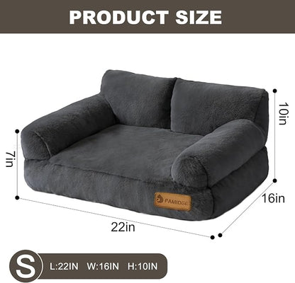 Cat Couch Bed - Cat Bed for Indoor Cats, Calming Pet Sofa Puppy Sleeping Bed - Image 2