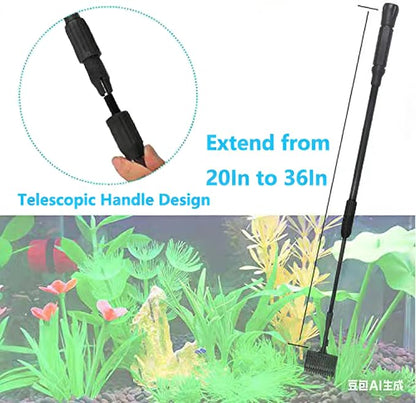 Carefree Fish 6IN1+1 Aquarium Cleaning Tools Long Handle Adjustable Length - Image 3