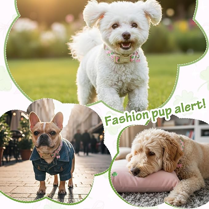 St. Patrick's Day Dog Collar, Adjustable Spring Cotton Collars Gifts - Image 5